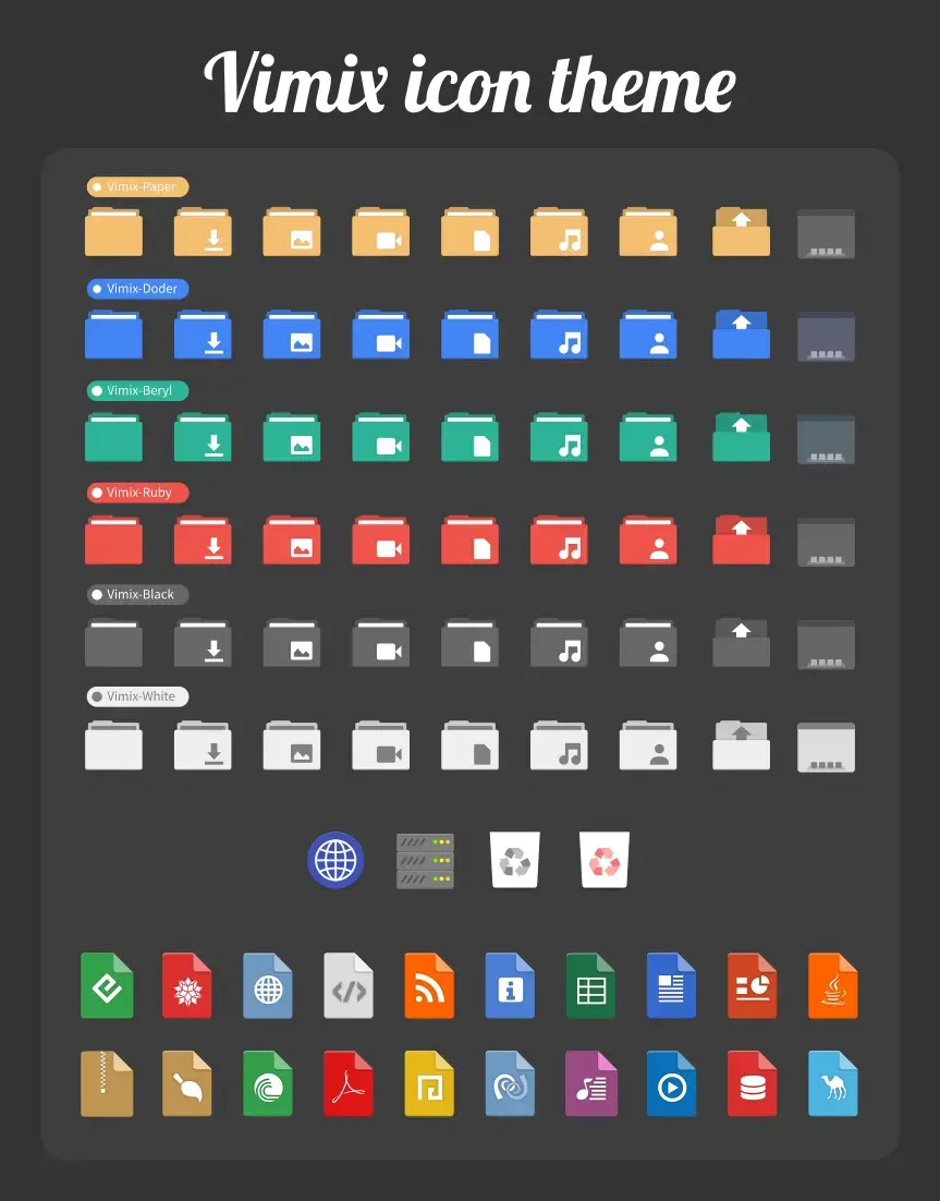 Vimix icon screenshot - 20 Best Icon Themes for Ubuntu in 2026