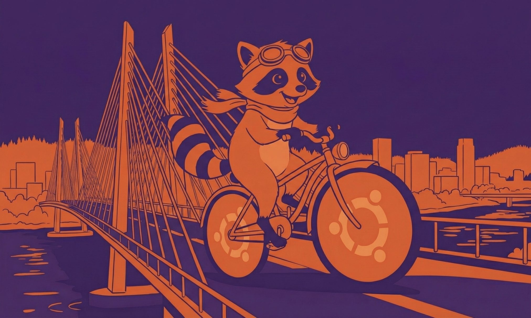 Cartoon raccoon - Ubuntu 26.04 Wallpapers - Official Resolute Raccoon Collection