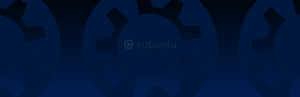 Kubuntu 2604 gear dark horiz - Kubuntu 26.04 Wallpapers - Official KDE Plasma Collection