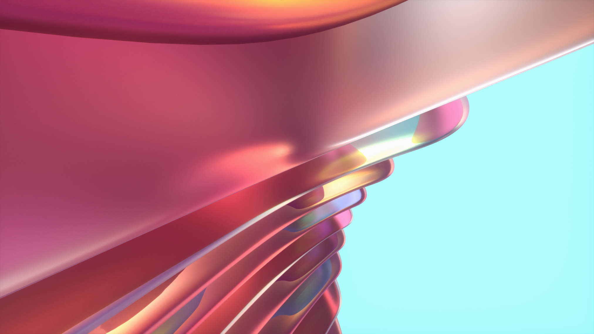 2404 glass waves 1 light - Ubuntu Studio 26.04 Wallpapers - Official Collection