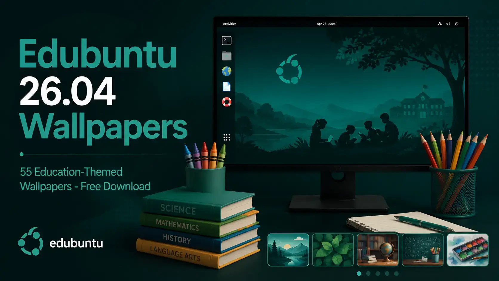 Edubuntu 26 04 lts backgrounds cover