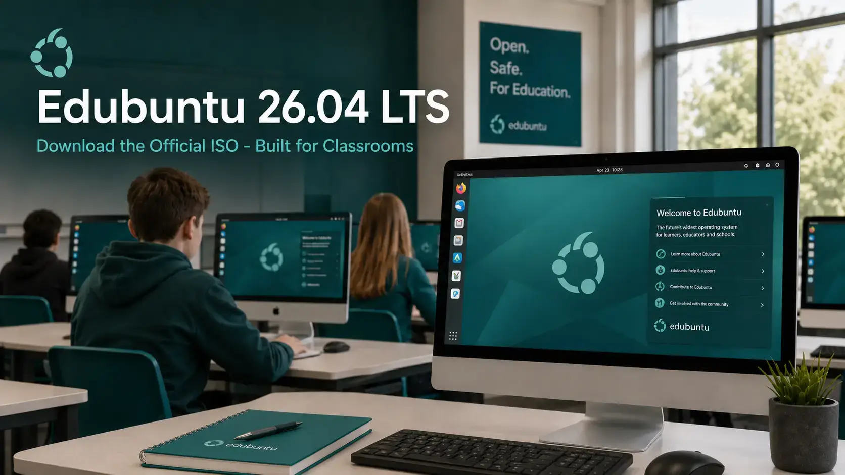 Edubuntu 26 04 lts iso cover - Edubuntu 26.04 LTS - Official ISO Download, GNOME 50