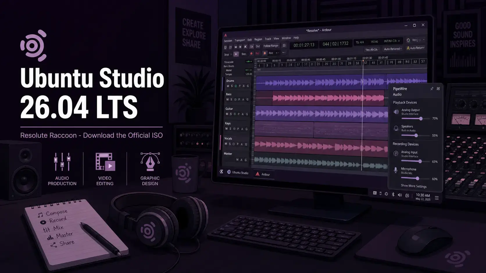 Installing ubuntu studio 26 04 lts cover - Ubuntu Studio 26.04 LTS - Official ISO Download, KDE Plasma 6.6