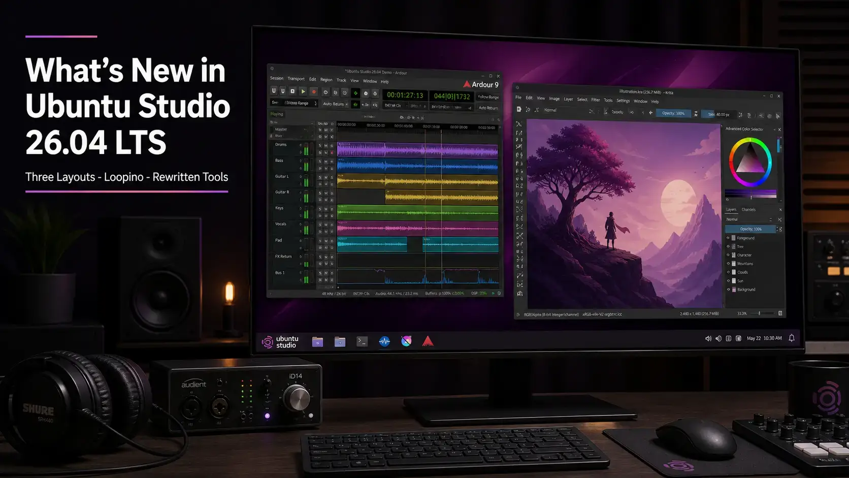 New ubuntu studio 26.04 features header image