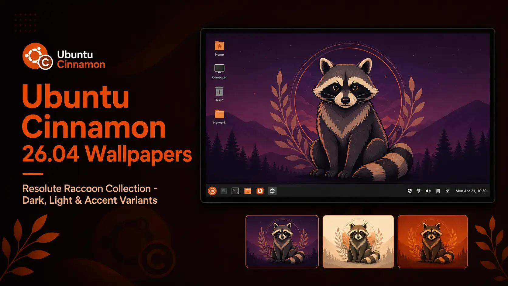 Ubuntu cinnamon 26 04 backgrounds cover - Ubuntu Cinnamon 26.04 Wallpapers - Official Resolute Raccoon Collection