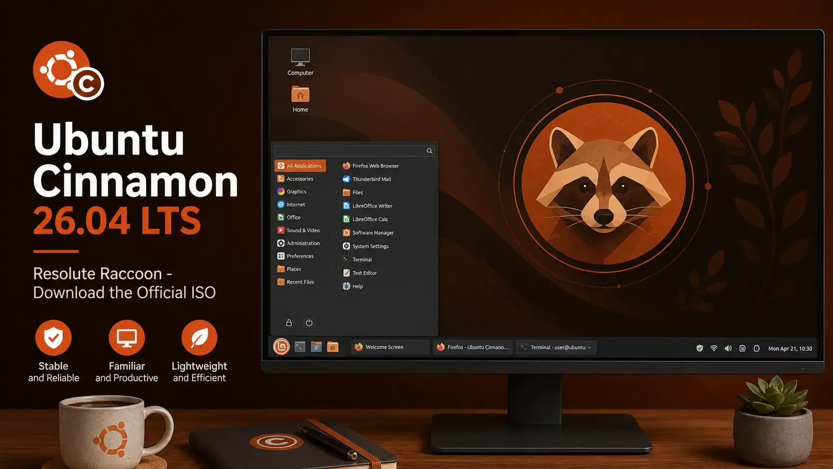 Ubuntu cinnamon 26 04 lts iso cover - Ubuntu Cinnamon 26.04 LTS - Official ISO Download, Cinnamon 6.4
