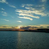 Blue sea and blue sky