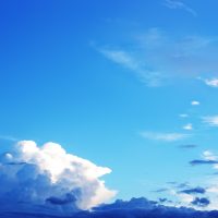 Bright clouds in the south