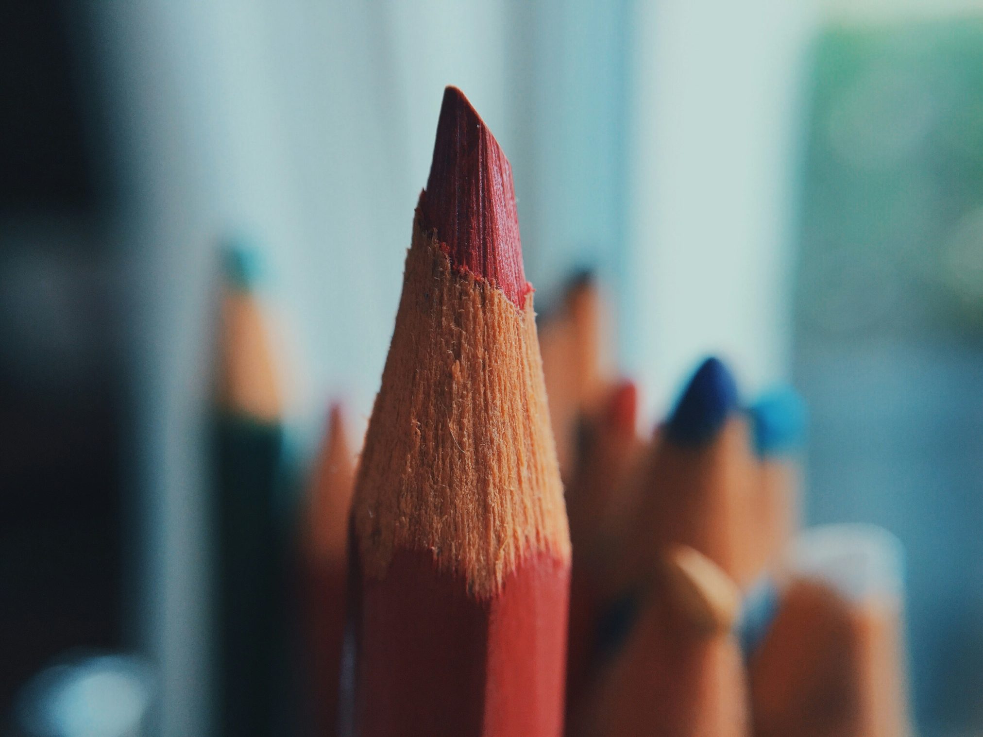 Edubuntu 26.04 luna davidson selective focus photography of red color pencil - Edubuntu 26.04 Wallpapers - Official Education-Themed Collection