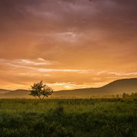 Twilight in the north of xinjiang