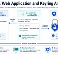 Gnome web application keyring architecture infographic