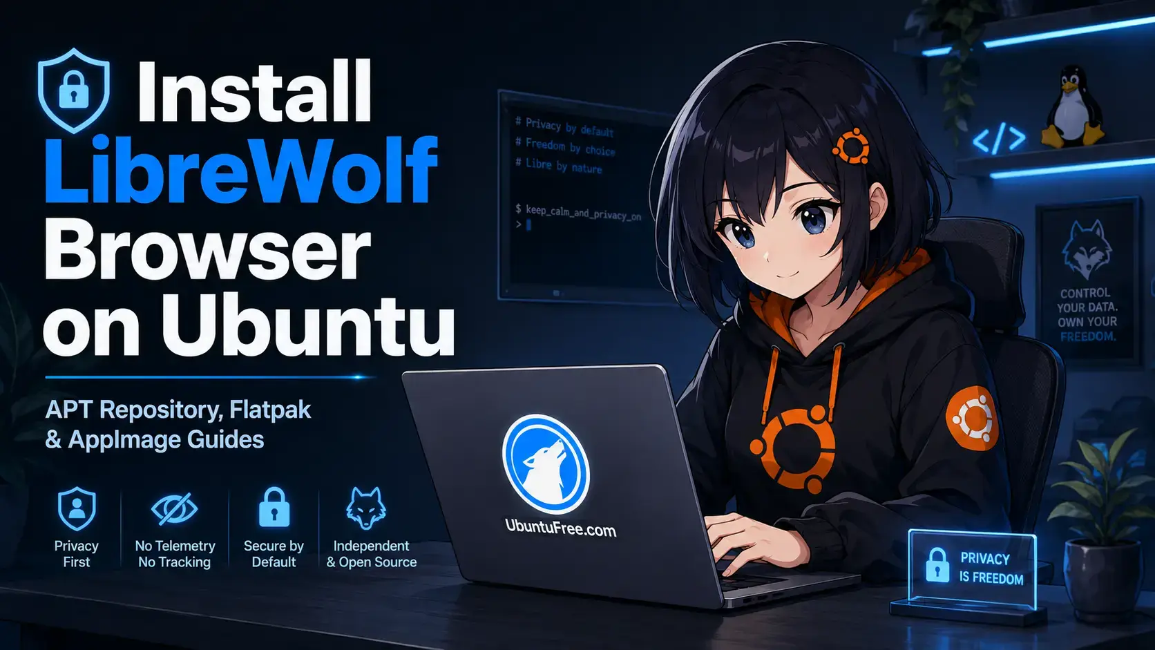 Librewolf setup guide on ubuntu cover - How to Install LibreWolf on Ubuntu 26.04 - Step-by-Step Tutorial