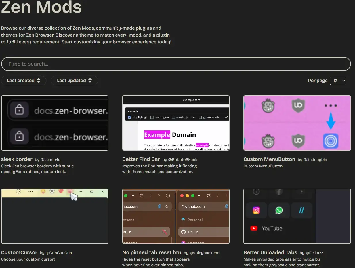 Zenmods screenshot Zenmods screenshot - How to Install Zen Browser on Ubuntu 26.04 - Complete Setup Guide