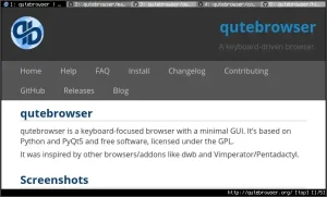Qutebrowser main page - How to Install Qutebrowser on Ubuntu 26.04 - Complete Setup Guide