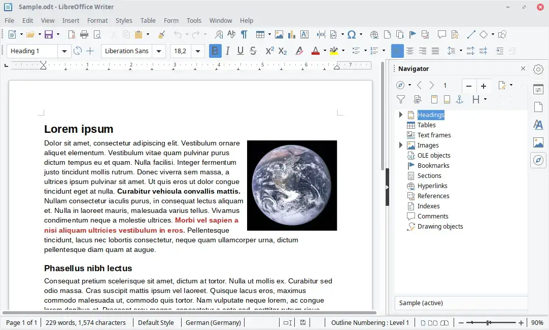 Libreoffice writer screenshot - How to Install LibreOffice on Ubuntu 26.04 - Complete Guide
