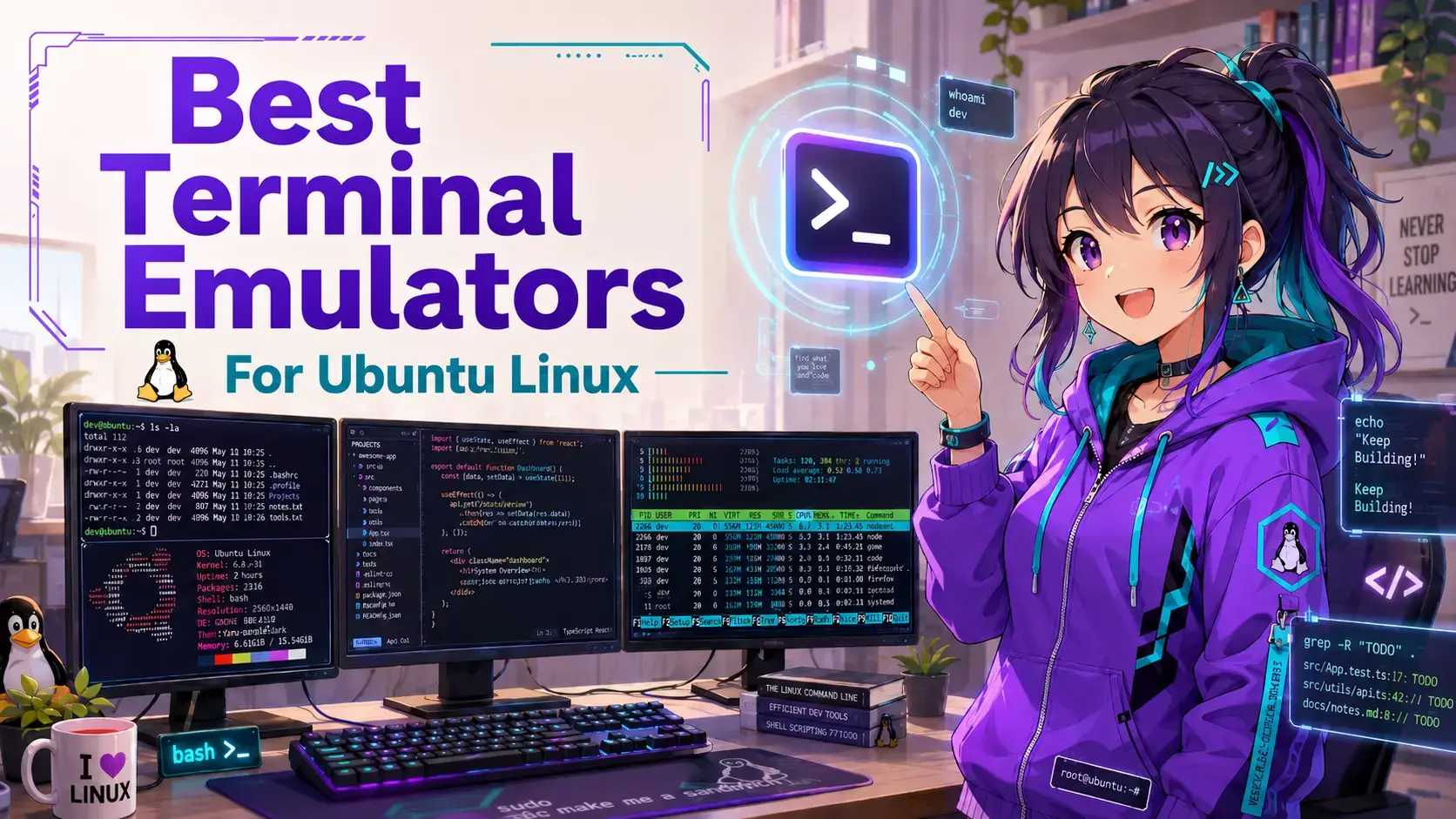 Linux emulators cover - 19 Best Terminal Emulators for Ubuntu: Classic, Modern and AI Picks