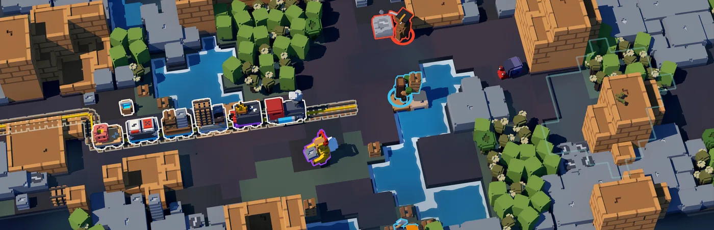 Unrailed 2: Back on Track co-op gameplay on Ubuntu