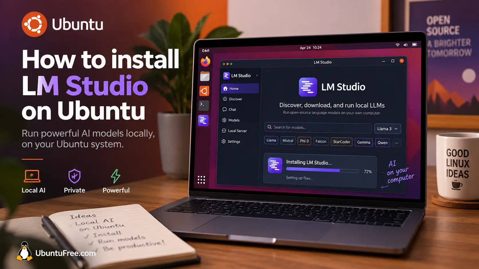 Cover image lmstudio - How to Install LM Studio on Ubuntu 26.04 and 24.04 - Local AI Without the Terminal