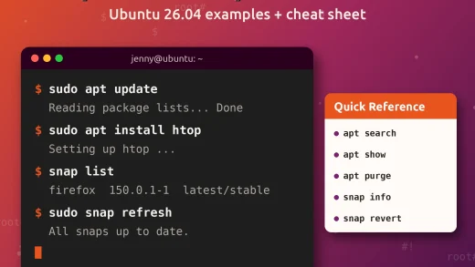 Apt and snap commands in Ubuntu cover