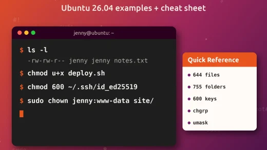 Chmod and chown commands in Ubuntu cover